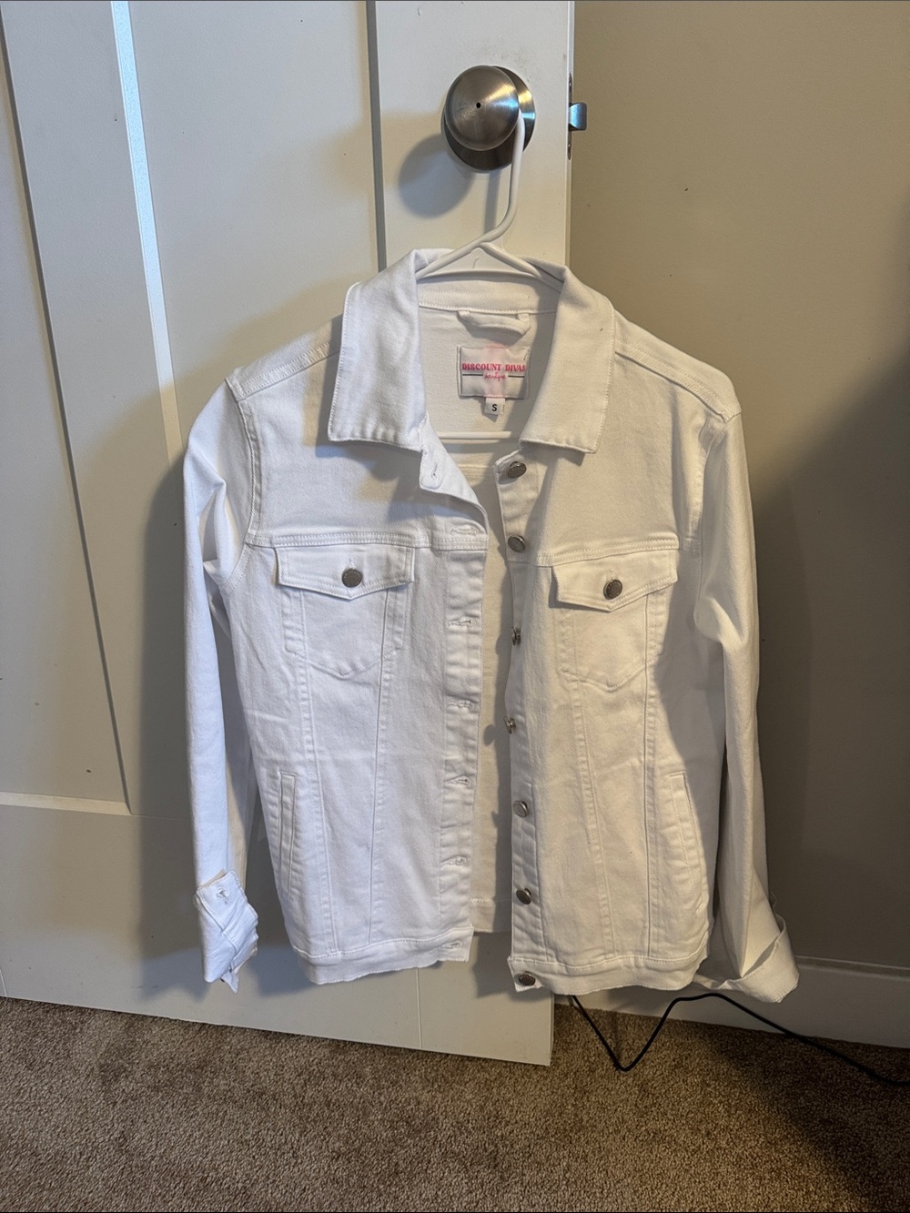 Women’s White Denim Jacket - Classic Button-Front Jean Jacket